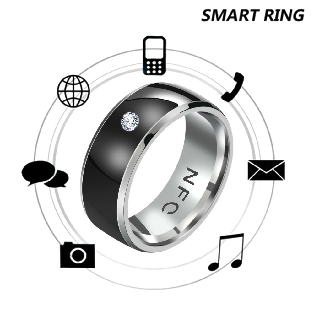 Smart Ring Nfc Pay - NFC スマート指輪ファッションラインストーンリングインテリジェント摩耗接続 Android 電話機器防水リング