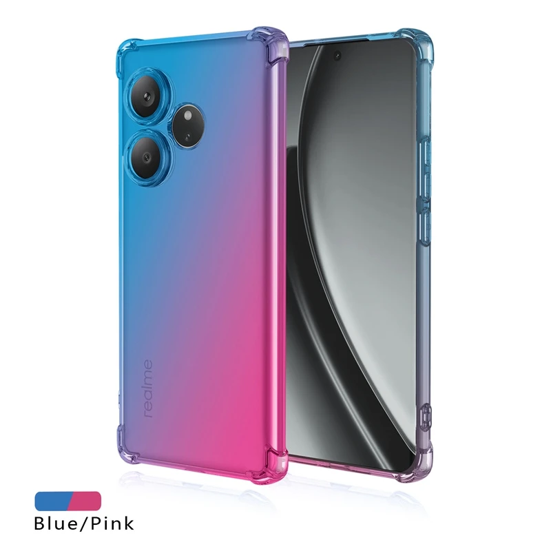 Realme Gt 6 - Realme用の半透明のソフトケース,耐衝撃性エアバッグ,TPUカバー,グラデーションシリコン,gt6 5pro neo6se,gt 6 t neo