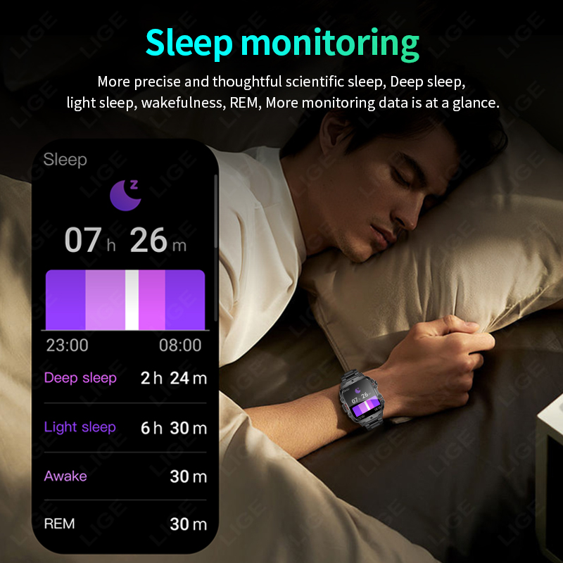 LIGE 新しい男性スマートウォッチ SOS Bluetoo - Fall Detection Watch のレビューと価格