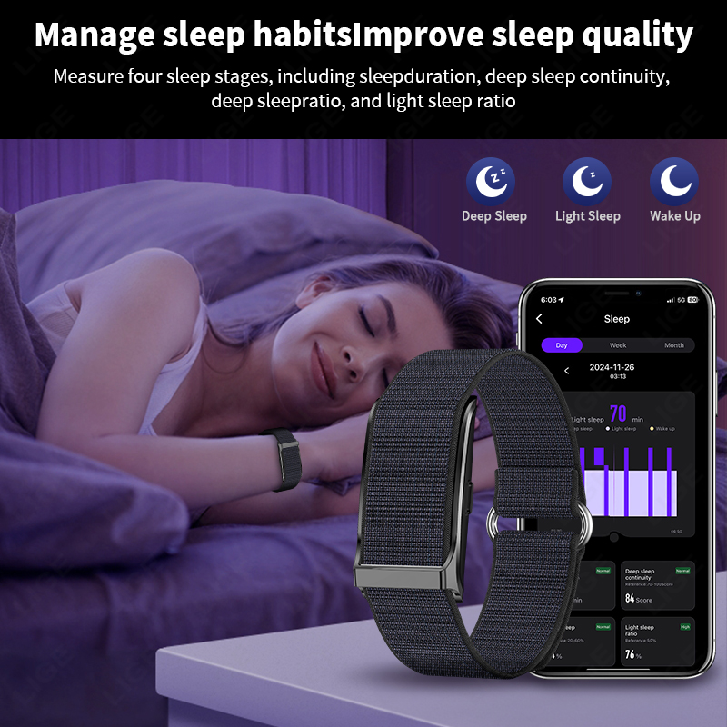 LIGE スマートウォッチ 心拍数 血圧 モニター 歩数計  - Fall Detection Watch のレビューと価格