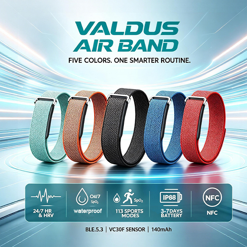 VALDUSエアバンドスマートブレスレット 男女兼用 心拍数 - Fall Detection Watch のレビューと価格