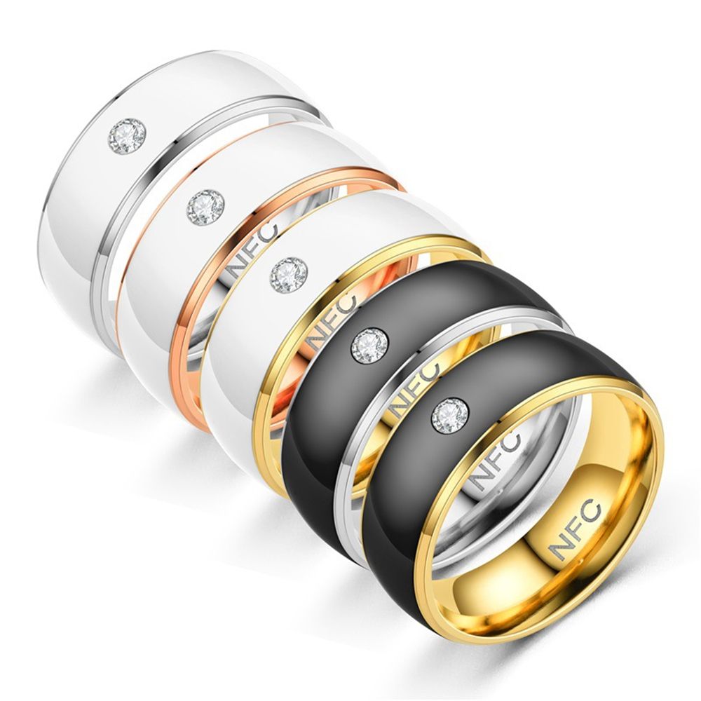 NFC スマート指輪ファッションラインストーンリングインテリ - Smart Ring Nfc Pay のレビューと価格