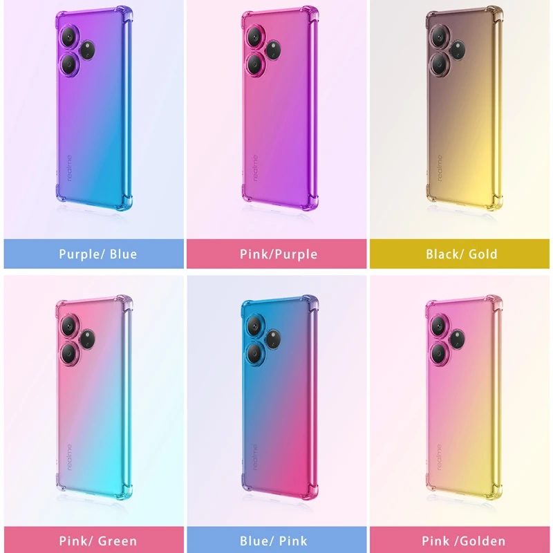 Realme用の半透明のソフトケース,耐衝撃性エアバッグ,T - Realme Gt 6 のレビューと価格