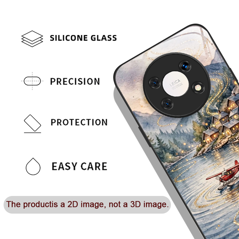 レトロな街並みと家々の風景をモチーフにした、強化ガラス製のス - Huawei Nova 12 のレビューと価格